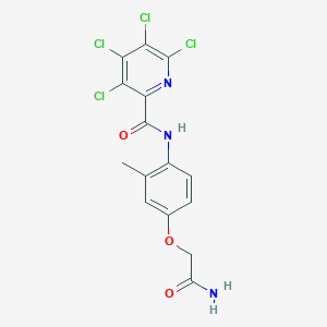 molecular formula C15H11Cl4N3O3 B2378147 N-[4-(carbamoylmethoxy)-2-methylphenyl]-3,4,5,6-tetrachloropyridine-2-carboxamide CAS No. 1808866-58-1