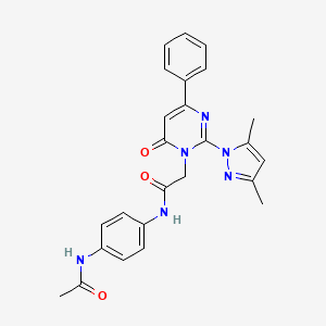 B2378177 N-(4-acetamidophenyl)-2-(2-(3,5-dimethyl-1H-pyrazol-1-yl)-6-oxo-4-phenylpyrimidin-1(6H)-yl)acetamide CAS No. 1019106-65-0