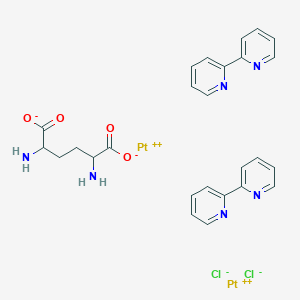 molecular formula C26H26Cl2N6O4Pt2 B237819 2,5-Diaminohexanedioate;platinum(2+);2-pyridin-2-ylpyridine;dichloride CAS No. 139280-47-0
