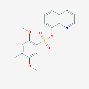 molecular formula C20H21NO5S B2378191 Quinolin-8-yl 2,5-diethoxy-4-methylbenzenesulfonate CAS No. 2361729-46-4