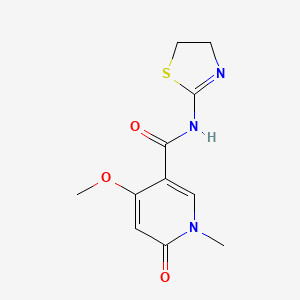 molecular formula C11H13N3O3S B2378199 N-(4,5-dihydrothiazol-2-yl)-4-methoxy-1-methyl-6-oxo-1,6-dihydropyridine-3-carboxamide CAS No. 2059644-80-1
