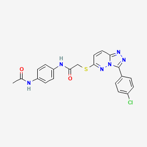 molecular formula C21H17ClN6O2S B2378200 N-(4-acetamidophenyl)-2-((3-(4-chlorophenyl)-[1,2,4]triazolo[4,3-b]pyridazin-6-yl)thio)acetamide CAS No. 852373-36-5
