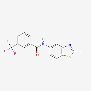 molecular formula C16H11F3N2OS B2378206 N-(2-methyl-1,3-benzothiazol-5-yl)-3-(trifluoromethyl)benzamide CAS No. 406194-70-5