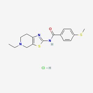 molecular formula C16H20ClN3OS2 B2378260 N-(5-ethyl-4,5,6,7-tetrahydrothiazolo[5,4-c]pyridin-2-yl)-4-(methylthio)benzamide hydrochloride CAS No. 1327517-70-3