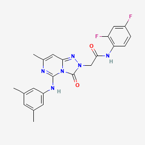 molecular formula C22H20F2N6O2 B2378265 N-(2,4-difluorophenyl)-2-{5-[(3,5-dimethylphenyl)amino]-7-methyl-3-oxo-2H,3H-[1,2,4]triazolo[4,3-c]pyrimidin-2-yl}acetamide CAS No. 1251710-85-6