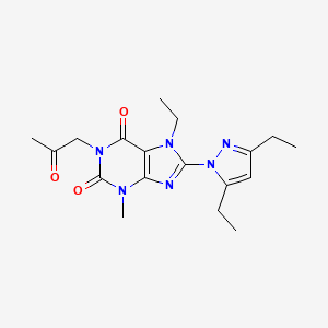 8-(3,5-diethyl-1H-pyrazol-1-yl)-7-ethyl-3-methyl-1-(2-oxopropyl)-2,3,6,7-tetrahydro-1H-purine-2,6-dione