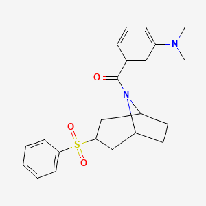 (3-(dimethylamino)phenyl)((1R,5S)-3-(phenylsulfonyl)-8-azabicyclo[3.2.1]octan-8-yl)methanone