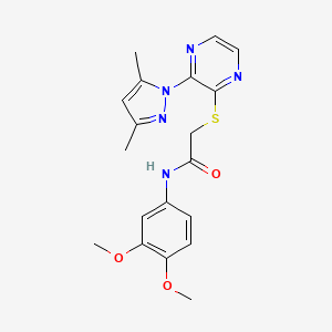 N-(3,4-dimethoxyphenyl)-2-((3-(3,5-dimethyl-1H-pyrazol-1-yl)pyrazin-2-yl)thio)acetamide