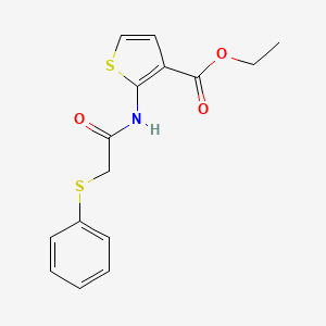 molecular formula C15H15NO3S2 B2378310 Ethyl 2-(2-(phenylthio)acetamido)thiophene-3-carboxylate CAS No. 895487-16-8
