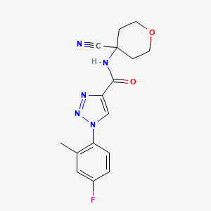 molecular formula C16H16FN5O2 B2378349 N-(4-Cyanooxan-4-yl)-1-(4-fluoro-2-methylphenyl)triazole-4-carboxamide CAS No. 2176952-91-1
