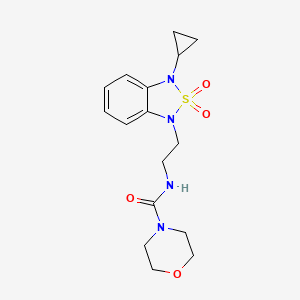 molecular formula C16H22N4O4S B2378408 N-[2-(3-cyclopropyl-2,2-dioxo-1,3-dihydro-2lambda6,1,3-benzothiadiazol-1-yl)ethyl]morpholine-4-carboxamide CAS No. 2097930-22-6