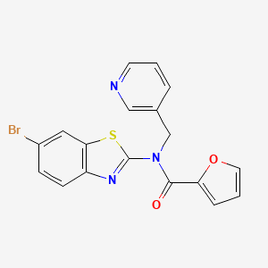 molecular formula C18H12BrN3O2S B2378411 N-(6-bromobenzo[d]thiazol-2-yl)-N-(pyridin-3-ylmethyl)furan-2-carboxamide CAS No. 895025-26-0