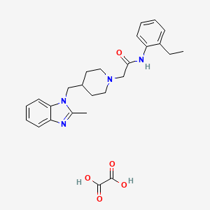 molecular formula C26H32N4O5 B2378412 N-(2-ethylphenyl)-2-(4-((2-methyl-1H-benzo[d]imidazol-1-yl)methyl)piperidin-1-yl)acetamide oxalate CAS No. 1351648-19-5