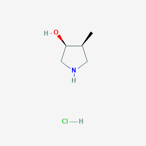 molecular formula C5H12ClNO B2378416 cis-4-Methylpyrrolidin-3-ol HCl CAS No. 265108-43-8