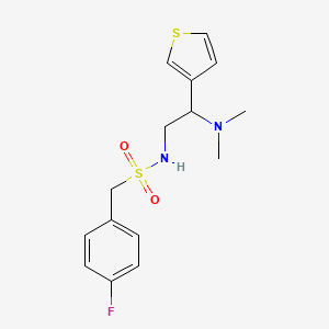 molecular formula C15H19FN2O2S2 B2378443 N-(2-(dimethylamino)-2-(thiophen-3-yl)ethyl)-1-(4-fluorophenyl)methanesulfonamide CAS No. 954700-03-9
