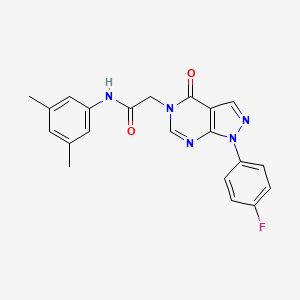 molecular formula C21H18FN5O2 B2378568 N-(3,5-dimethylphenyl)-2-[1-(4-fluorophenyl)-4-oxopyrazolo[3,4-d]pyrimidin-5-yl]acetamide CAS No. 852450-34-1