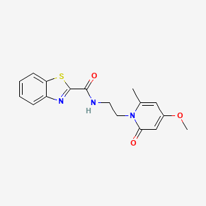 molecular formula C17H17N3O3S B2378580 N-(2-(4-methoxy-6-methyl-2-oxopyridin-1(2H)-yl)ethyl)benzo[d]thiazole-2-carboxamide CAS No. 2034455-00-8