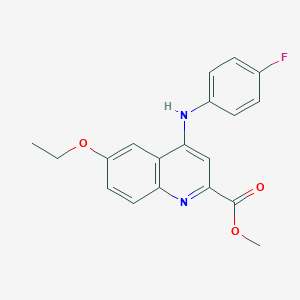 molecular formula C19H17FN2O3 B2378630 Methyl 6-ethoxy-4-((4-fluorophenyl)amino)quinoline-2-carboxylate CAS No. 1207051-67-9