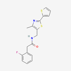 2-(2-fluorophenyl)-N-((4-methyl-2-(thiophen-2-yl)thiazol-5-yl)methyl)acetamide