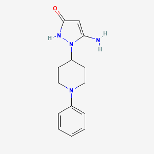 molecular formula C14H18N4O B2378654 5-Amino-1-(1-phenyl-piperidin-4-yl)-1H-pyrazol-3-ol CAS No. 955962-96-6