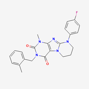 9-(4-fluorophenyl)-1-methyl-3-[(2-methylphenyl)methyl]-7,8-dihydro-6H-purino[7,8-a]pyrimidine-2,4-dione