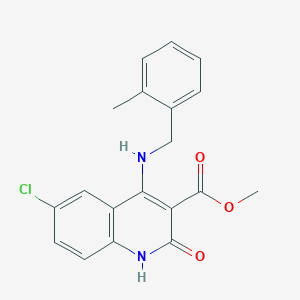 molecular formula C19H17ClN2O3 B2378661 Methyl 6-chloro-4-((2-methylbenzyl)amino)-2-oxo-1,2-dihydroquinoline-3-carboxylate CAS No. 1251693-65-8