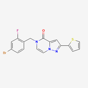 5-(4-bromo-2-fluorobenzyl)-2-(thiophen-2-yl)pyrazolo[1,5-a]pyrazin-4(5H)-one