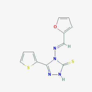 4-[(E)-[(furan-2-yl)methylidene]amino]-5-(thiophen-2-yl)-4H-1,2,4-triazole-3-thiol