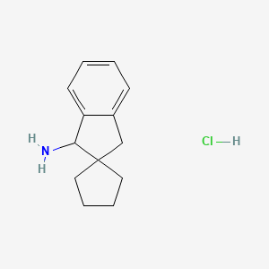 Spiro[1,3-dihydroindene-2,1'-cyclopentane]-1-amine;hydrochloride
