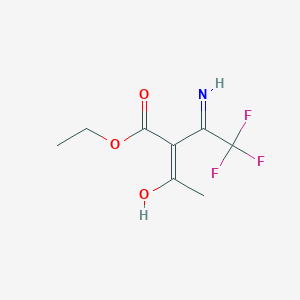 molecular formula C8H10F3NO3 B2378676 Ethyl (Z)-3-hydroxy-2-(2,2,2-trifluoroethanimidoyl)but-2-enoate CAS No. 22070-95-7