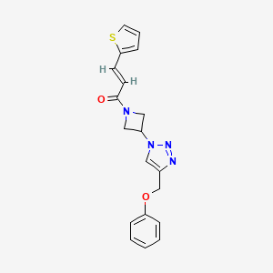 (E)-1-(3-(4-(phenoxymethyl)-1H-1,2,3-triazol-1-yl)azetidin-1-yl)-3-(thiophen-2-yl)prop-2-en-1-one