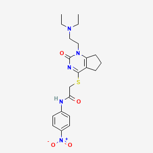 2-((1-(2-(diethylamino)ethyl)-2-oxo-2,5,6,7-tetrahydro-1H-cyclopenta[d]pyrimidin-4-yl)thio)-N-(4-nitrophenyl)acetamide