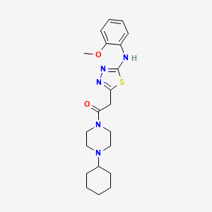 1-(4-Cyclohexylpiperazin-1-yl)-2-(5-((2-methoxyphenyl)amino)-1,3,4-thiadiazol-2-yl)ethanone