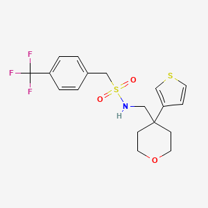 N-((4-(thiophen-3-yl)tetrahydro-2H-pyran-4-yl)methyl)-1-(4-(trifluoromethyl)phenyl)methanesulfonamide