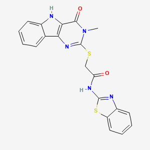 N-(benzo[d]thiazol-2-yl)-2-((3-methyl-4-oxo-4,5-dihydro-3H-pyrimido[5,4-b]indol-2-yl)thio)acetamide