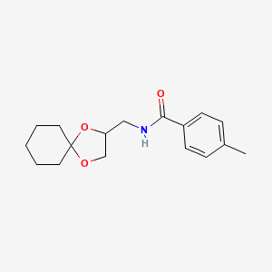 N-(1,4-dioxaspiro[4.5]decan-2-ylmethyl)-4-methylbenzamide