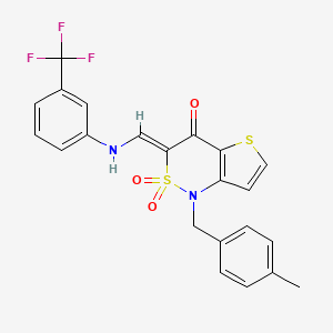 (3Z)-1-(4-methylbenzyl)-3-({[3-(trifluoromethyl)phenyl]amino}methylidene)-1H-thieno[3,2-c][1,2]thiazin-4(3H)-one 2,2-dioxide