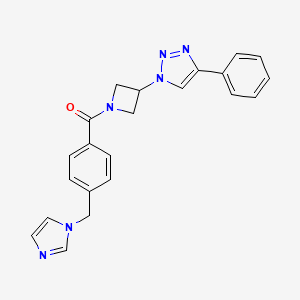 molecular formula C22H20N6O B2378711 (4-((1H-imidazol-1-yl)methyl)phenyl)(3-(4-phenyl-1H-1,2,3-triazol-1-yl)azetidin-1-yl)methanone CAS No. 1903252-77-6