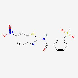 molecular formula C15H11N3O5S2 B2378716 3-(methylsulfonyl)-N-(6-nitrobenzo[d]thiazol-2-yl)benzamide CAS No. 896282-68-1