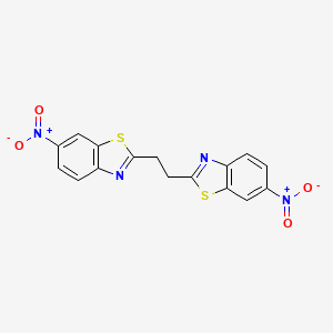 molecular formula C16H10N4O4S2 B2378722 6-硝基-2-[2-(6-硝基-1,3-苯并噻唑-2-基)乙基]-1,3-苯并噻唑 CAS No. 116307-22-3
