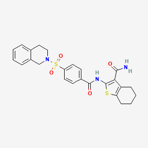 2-(4-((3,4-dihydroisoquinolin-2(1H)-yl)sulfonyl)benzamido)-4,5,6,7-tetrahydrobenzo[b]thiophene-3-carboxamide