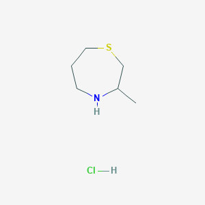 molecular formula C6H14ClNS B2378730 3-甲基-1,4-噻氮杂环盐酸盐 CAS No. 2126163-10-6