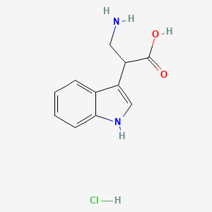 molecular formula C11H13ClN2O2 B2378732 3-Amino-2-(1H-indol-3-yl)propanoic acid;hydrochloride CAS No. 2402837-26-5