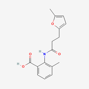molecular formula C16H17NO4 B2378742 3-Methyl-2-(3-(5-methylfuran-2-yl)propanamido)benzoic acid CAS No. 878683-27-3