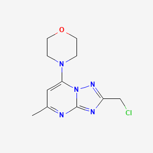 molecular formula C11H14ClN5O B2378744 4-[2-(Chloromethyl)-5-methyl-[1,2,4]triazolo[1,5-a]pyrimidin-7-yl]morpholine CAS No. 99839-96-0