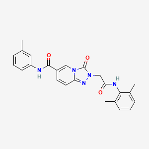molecular formula C24H23N5O3 B2378746 2-(2-((2,6-dimethylphenyl)amino)-2-oxoethyl)-3-oxo-N-(m-tolyl)-2,3-dihydro-[1,2,4]triazolo[4,3-a]pyridine-6-carboxamide CAS No. 1226447-52-4