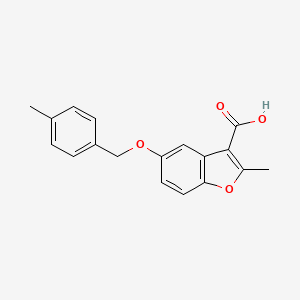 molecular formula C18H16O4 B2378748 2-Methyl-5-[(4-methylphenyl)methoxy]-1-benzofuran-3-carboxylic acid CAS No. 314745-49-8
