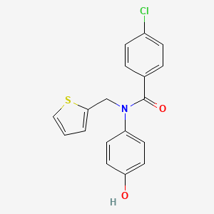 molecular formula C18H14ClNO2S B2378749 4-氯-N-(4-羟基苯基)-N-(噻吩-2-基甲基)苯甲酰胺 CAS No. 592467-05-5
