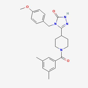molecular formula C24H28N4O3 B2378752 5-[1-(3,5-dimethylbenzoyl)piperidin-4-yl]-4-(4-methoxybenzyl)-2,4-dihydro-3H-1,2,4-triazol-3-one CAS No. 1775458-03-1