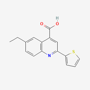 molecular formula C16H13NO2S B2378753 6-Ethyl-2-thien-2-ylquinoline-4-carboxylic acid CAS No. 436092-61-4